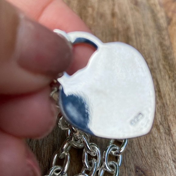 Choker heart necklace, New 925 silver plated necklace choker hart pendant 18” - Picture 6 of 7